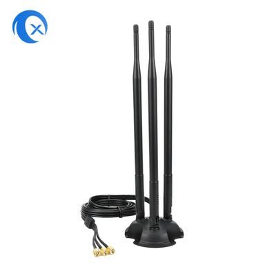 2.4G/5G Triple 7dBi Antenne Wifi Bluetooth Extender sans fil Antenne montée magnétique avec connecteur mâle RP-SMA