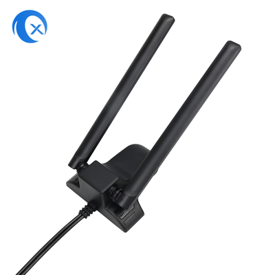 Dual Band 2.4GHz 5GHz RP-SMA Antennes WiFi avec câble d'extension de 6,5 pieds Pour PC ordinateur de bureau Bluetooth sans fil