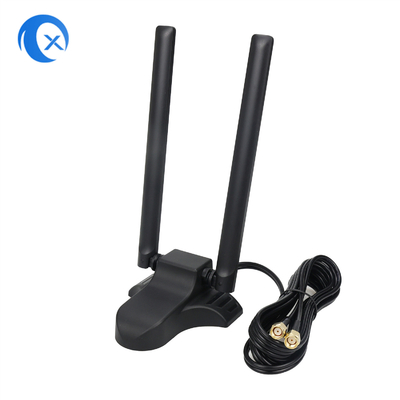 Dual Band 2.4GHz 5GHz RP-SMA Antennes WiFi avec câble d'extension de 6,5 pieds Pour PC ordinateur de bureau Bluetooth sans fil