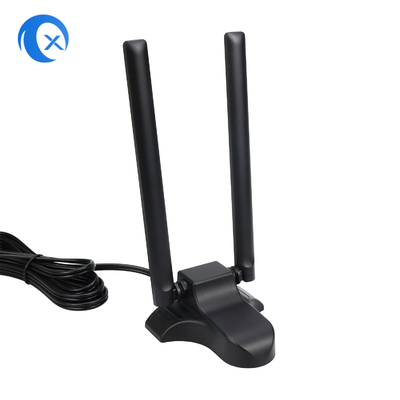 Dual Band 2.4GHz 5GHz RP-SMA Antennes WiFi avec câble d'extension de 6,5 pieds Pour PC ordinateur de bureau Bluetooth sans fil