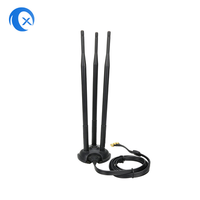 2.4G/5G Triple 7dBi Antenne Wifi Bluetooth Extender sans fil Antenne montée magnétique avec connecteur mâle RP-SMA