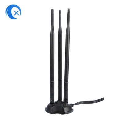 2.4G/5G Triple 7dBi Antenne Wifi Bluetooth Extender sans fil Antenne montée magnétique avec connecteur mâle RP-SMA