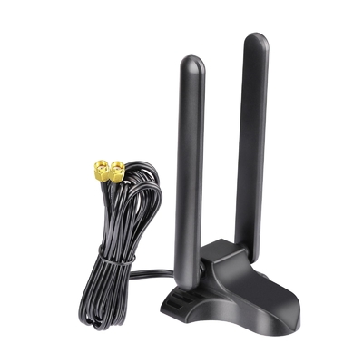 WiFi 6E Antenne Tri-Band 2,4 GHz 5 GHz 6 GHz Base magnétique WiFi Antennes RP-SMA Connecteur pour PC Routeur sans fil de bureau