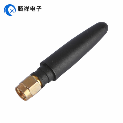 Antenne de connecteur plaqué doré droit masculin SMA 868MHz 2dBi Antenne en caoutchouc pour appareils portatifs, téléviseurs, automobiles, cinéma à domicile