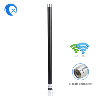2.4GHz 5.8GHz Double bande 7dBi Gain élevé Omnidirectionnelle Station de base extérieure / intérieure Antenne en fibre de verre