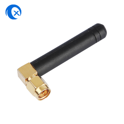 Quad Band Angle droit 850 à 1900 MHz GSM Antenne en caoutchouc avec angle droit SMA mâle