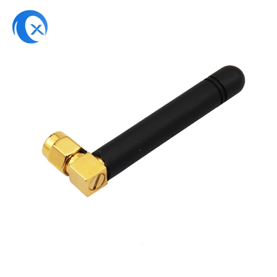 2.4G Wi-Fi Angle droit SMA Connecteur mâle Haute gain 2dBi GSM Antenne à canard en caoutchouc pour routeur