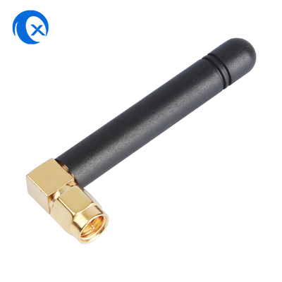 2.4G Wi-Fi Angle droit SMA Connecteur mâle Haute gain 2dBi GSM Antenne à canard en caoutchouc pour routeur