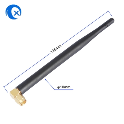 SMA Connecteur mâle monté à haut gain 5dBi 868MHz 2.4G Antenne NFC à angle droit fixe WiFi Antenne canard en caoutchouc pour routeur