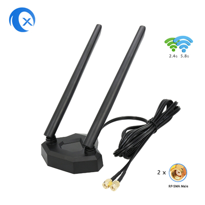 base magnétique d'antenne à deux bandes de 2.4GHz 5GHz pour le routeur sans fil de carte réseau de PCI-E WiFi