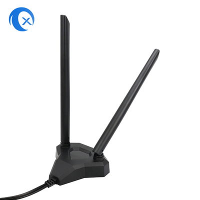 2.4 / antenne magnétique à deux bandes de supplément de WiFi du bâti 5.8g 5dBi pour la carte de PCI de PC