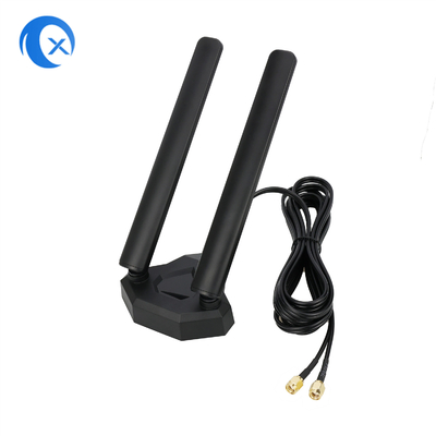 WiFi 6E Tri Band Antenne 6GHz 5GHz 2.4GHz Jeux WiFi Antenne Base magnétique Pour ordinateur