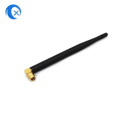 SMA Connecteur mâle monté à haut gain 5dBi 868MHz 2.4G Antenne NFC à angle droit fixe WiFi Antenne canard en caoutchouc pour routeur